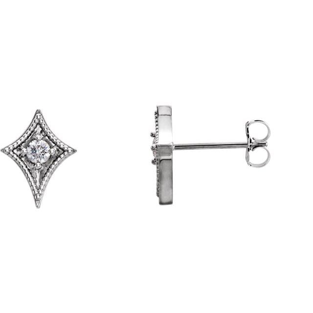 Round 1/8 CTW Natural Diamond Geometric Earrings