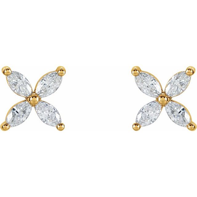 Marquise 1/2 CTW Natural Diamond Cluster Earrings