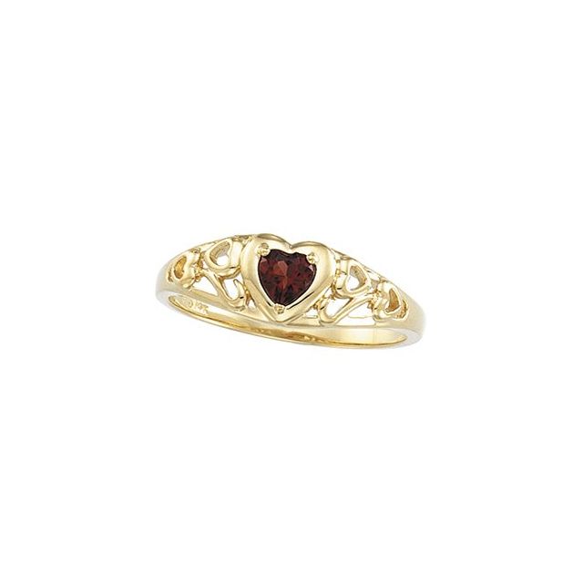 Natural Mozambique Garnet Heart Ring