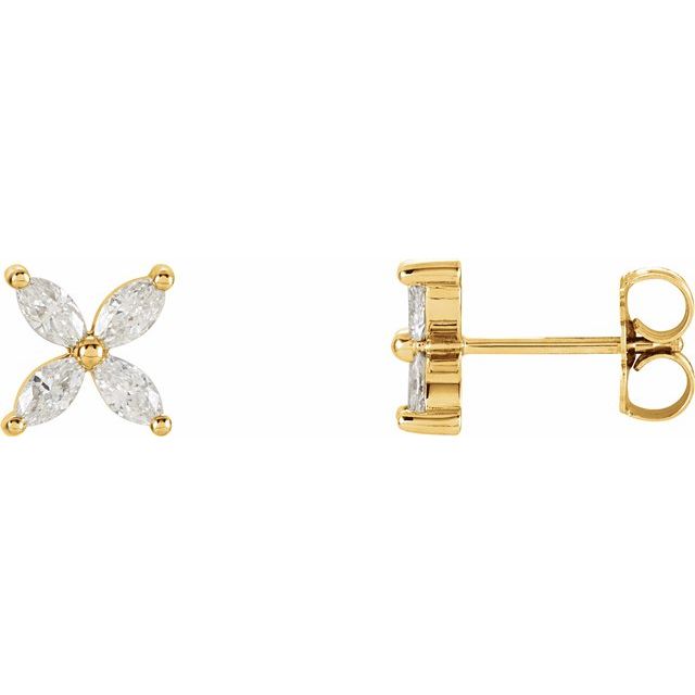 Marquise 1/2 CTW Natural Diamond Cluster Earrings