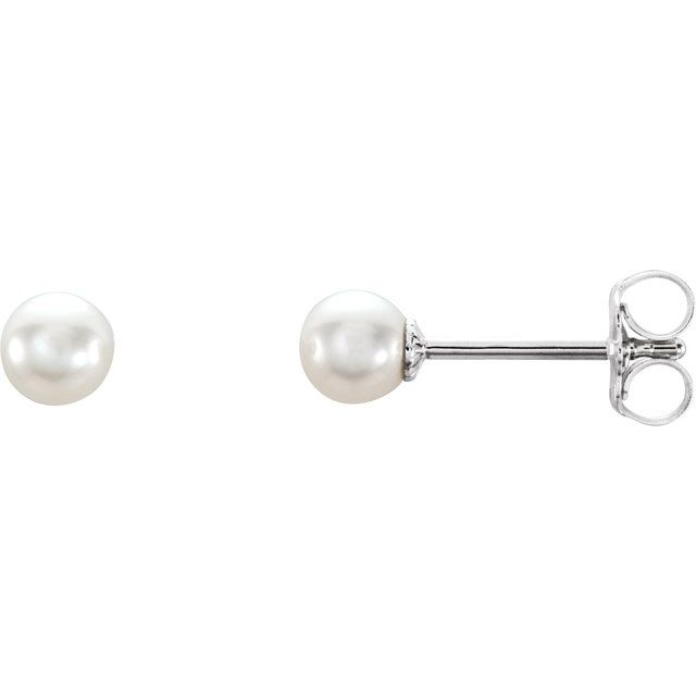 4-4.5mm Cultured White Freshwater Pearl Earrings