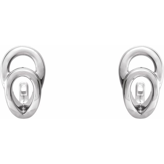 Geometric J-Hoop Earrings