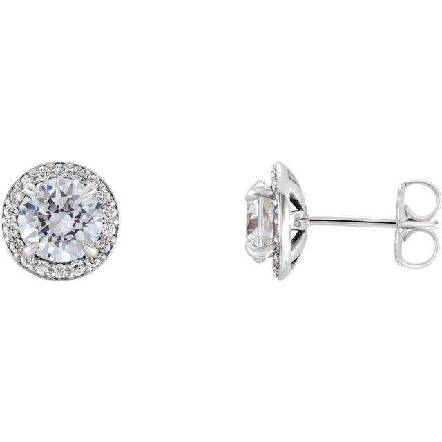 Round 3/8 CTW Natural Diamond Halo-Style Earrings