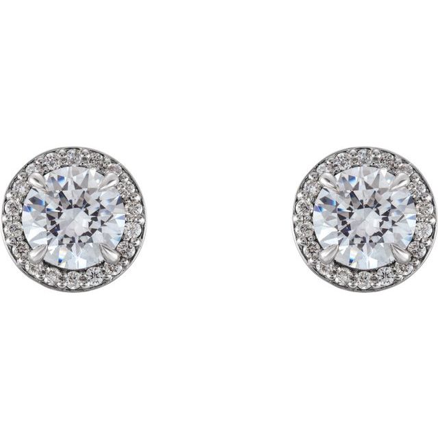 Round 3/8 CTW Natural Diamond Halo-Style Earrings