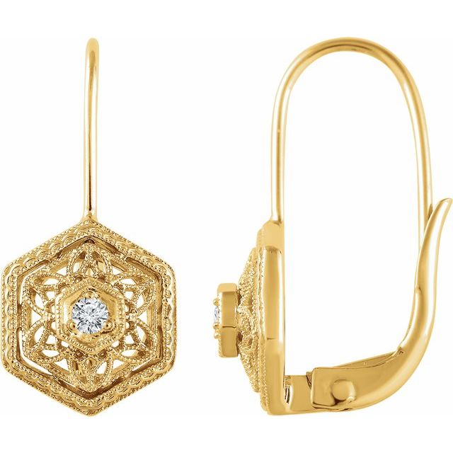 Round .06 CTW Natural Diamond Filigree Earrings
