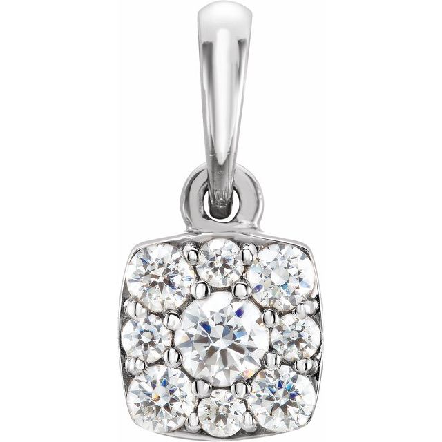 Round 1/4 CTW Natural Diamond Cluster Pendant
