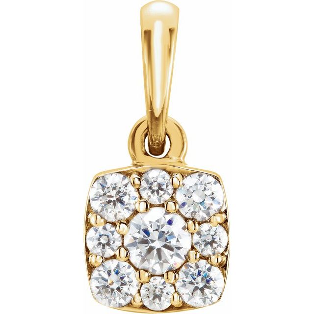 Round 1/4 CTW Natural Diamond Cluster Pendant