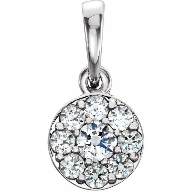 Round 1/4 CTW Natural Diamond Cluster Pendant