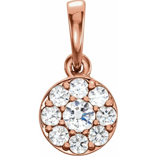 Round 1/4 CTW Natural Diamond Cluster Pendant