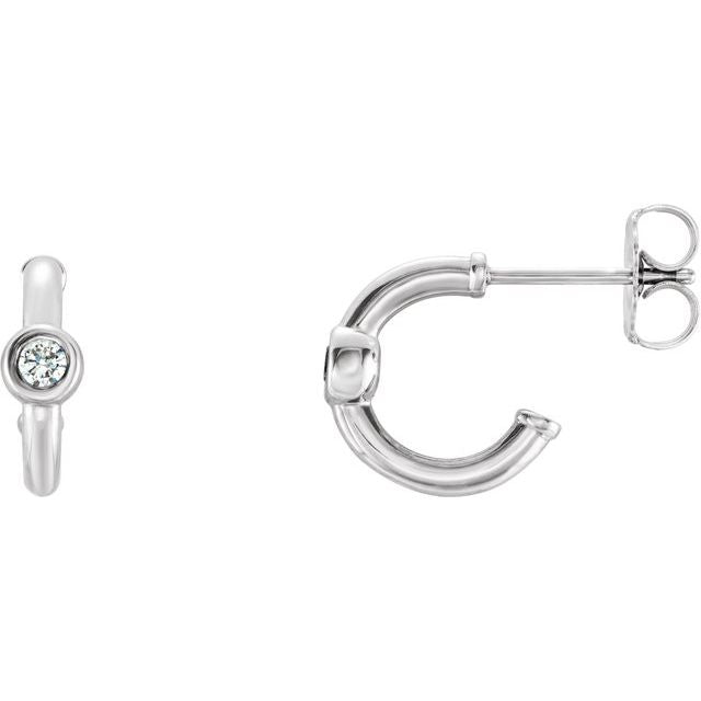Round 1/5 CTW  Natural Diamond Huggie Hoop Earrings