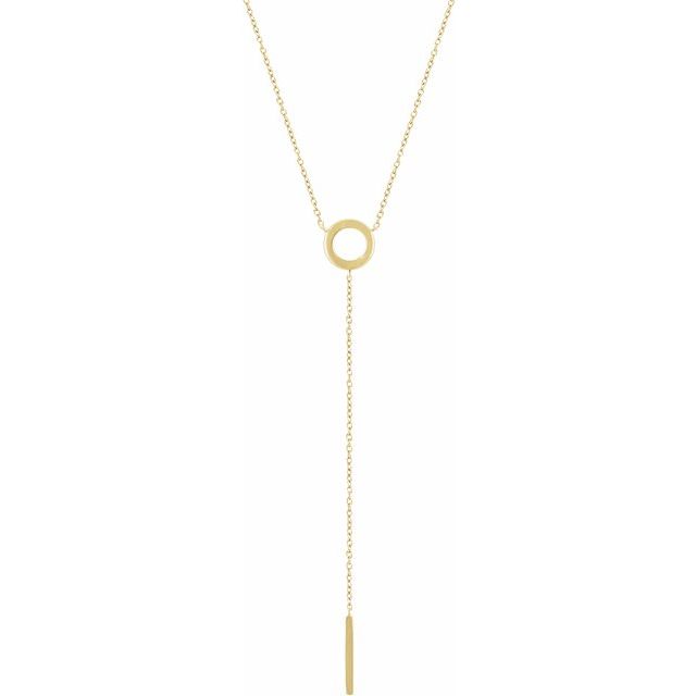 Circle & Bar "Y" Necklace