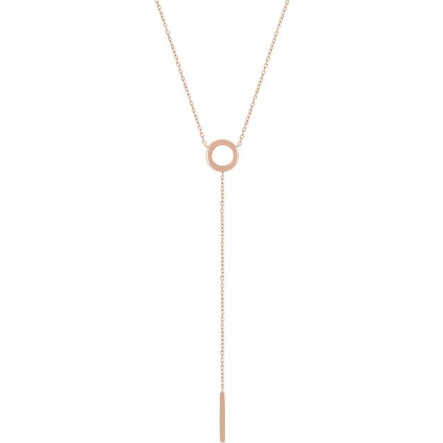 Circle & Bar "Y" Necklace