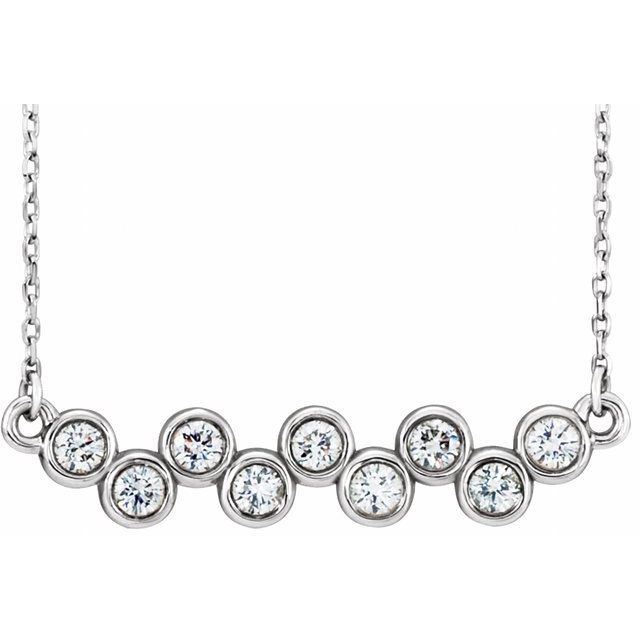 Round 1/2 CTW Natural Diamond Bezel-Set Bar Necklace