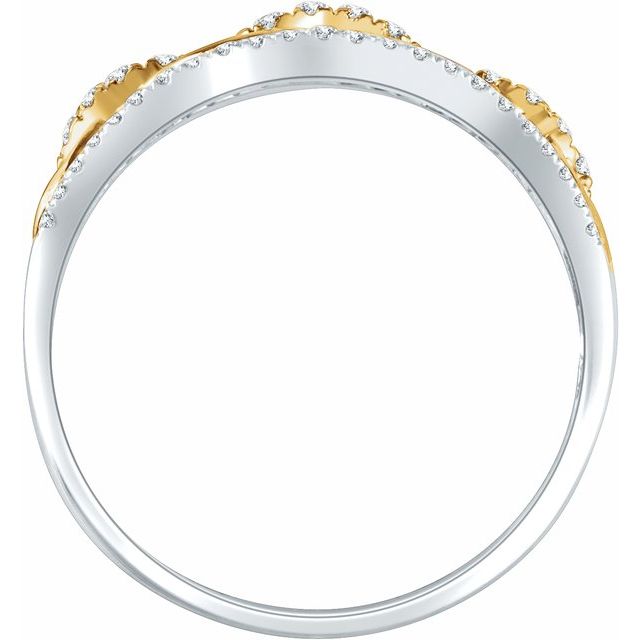 14K White/Yellow 1/4 CTW Natural Diamond Link Ring