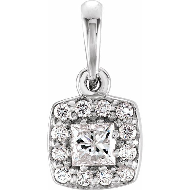 Square 1/4 CTW Natural Diamond Pendant