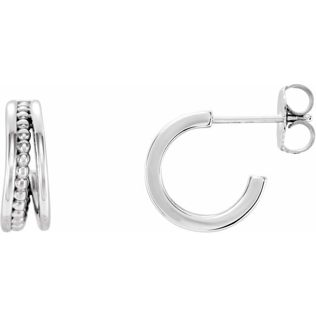 11.8mm Beaded Hoop Earrings