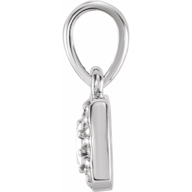 Square 1/4 CTW Natural Diamond Pendant