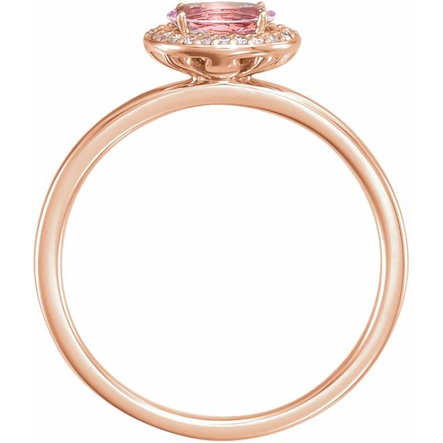 6x4mm Natural Morganite & .04 CTW Natural Diamond Halo-Style Ring