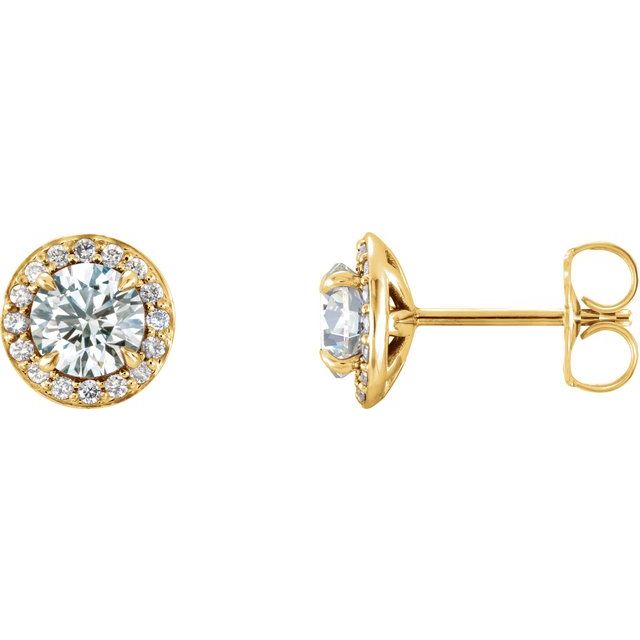 Round 4mm Natural White Sapphire & 1/10 CTW Natural Diamond Earrings