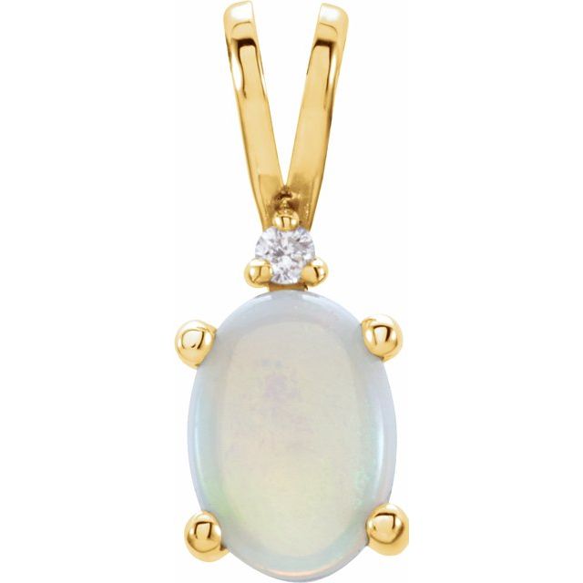 Opal & .01 Diamond Pendant