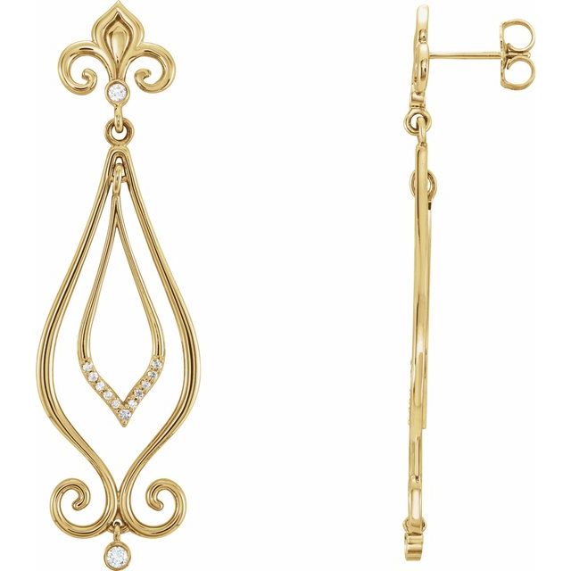 Round 1/6 CTW Natural Diamond Fleur-de-Lis Earrings