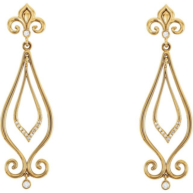 Round 1/6 CTW Natural Diamond Fleur-de-Lis Earrings