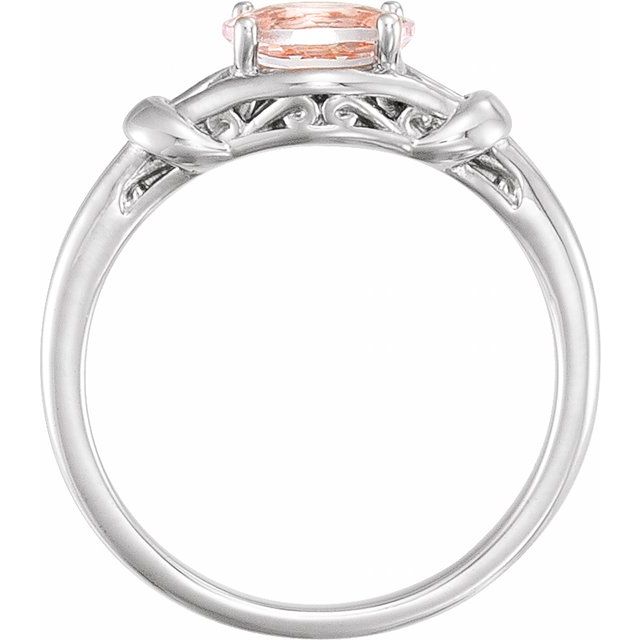 6x4mm Natural Pink Morganite Knot Ring