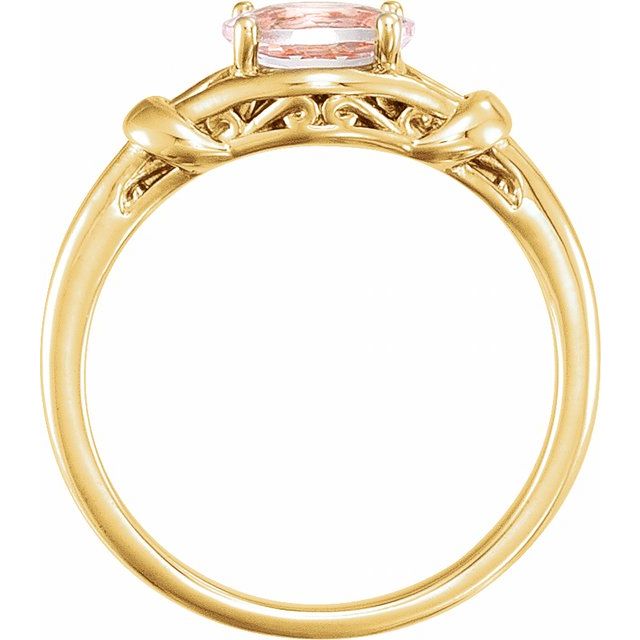 6x4mm Natural Pink Morganite Knot Ring