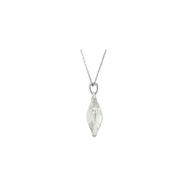 Cushion 16x16mm Natural Green Quartz Necklace
