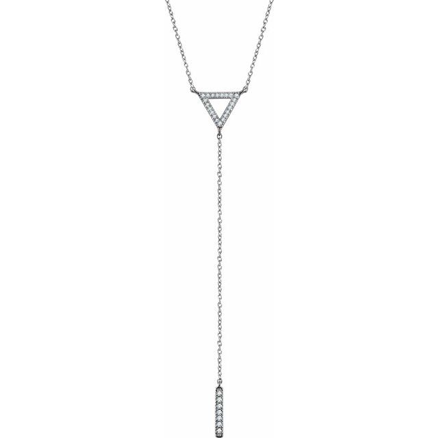 1/6 CTW Natural Diamond Triangle & Bar Y Necklace