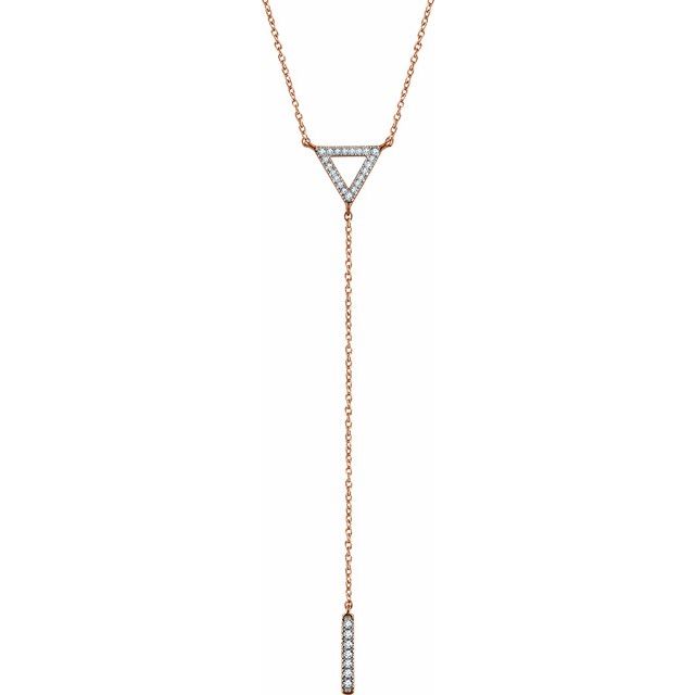 1/6 CTW Natural Diamond Triangle & Bar Y Necklace