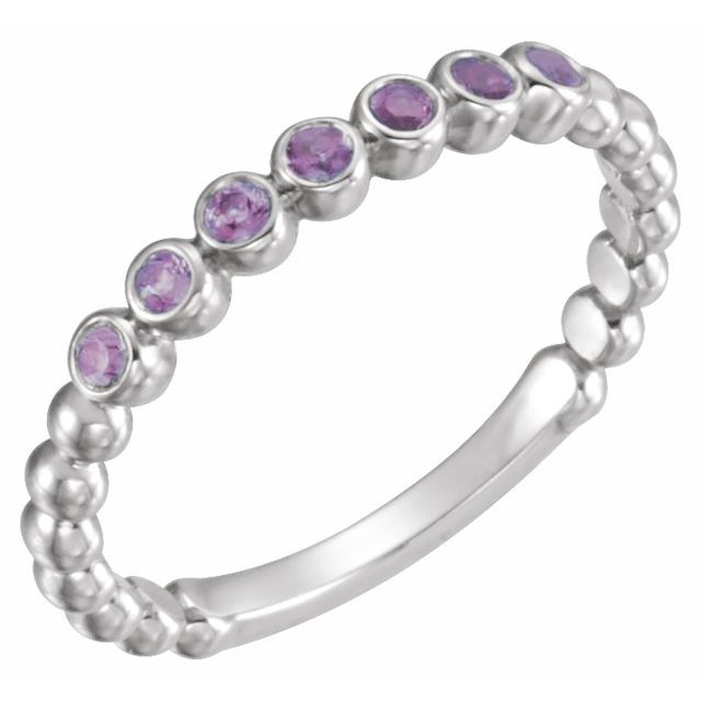 Round Natural Alexandrite Stackable Ring