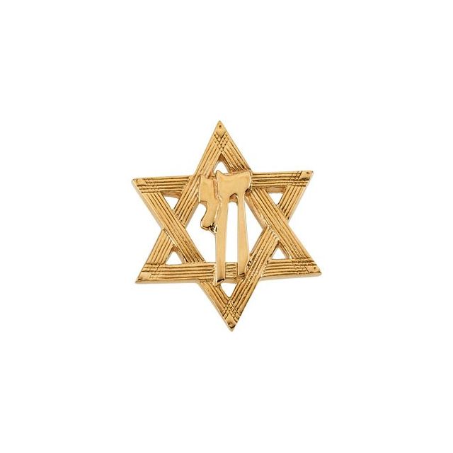 23.25x20.25mm Star of David Chai Lapel Pin