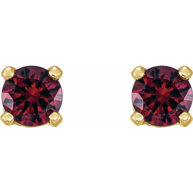 Round Natural Mozambique Garnet Youth Earrings