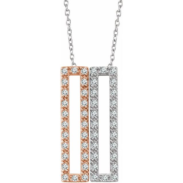 1/3 CTW Natural Diamond Rectangle Necklace