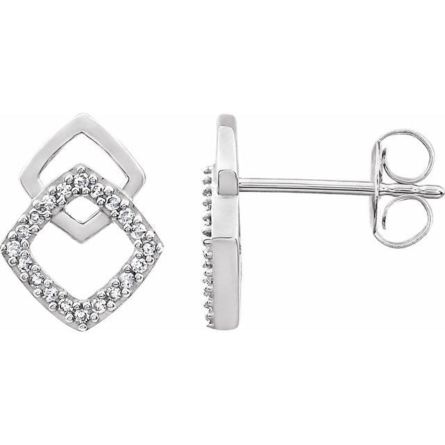 Round 1/10 CTW Natural Diamond Geometric Earrings