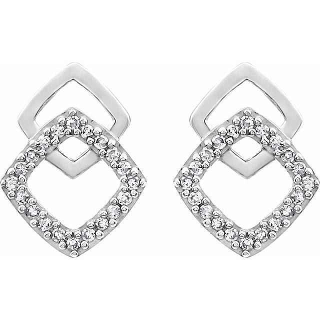 Round 1/10 CTW Natural Diamond Geometric Earrings