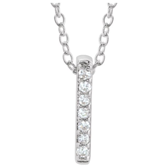 Round .05 CTW Natural Diamond Bar Necklace