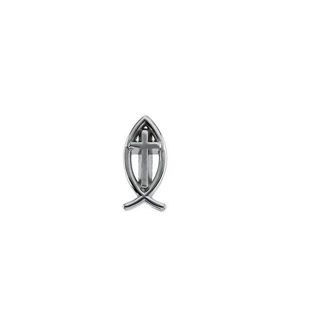 17x8mm Ichthus with Cross Lapel Pin