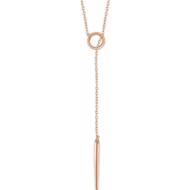 Circle and Bar "Y" Necklace