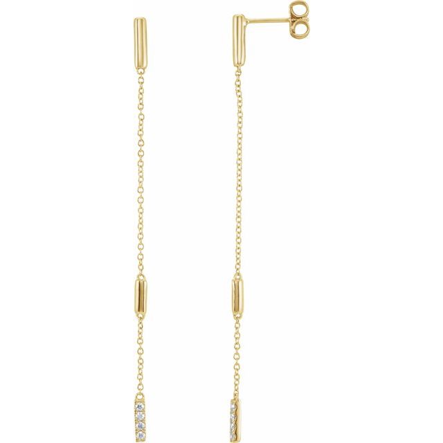 Round 1/10 CTW Natural Diamond Chain Earrings