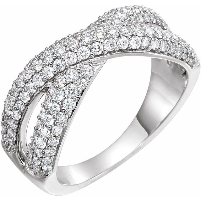 1 CTW Natural Diamond Criss-Cross Ring