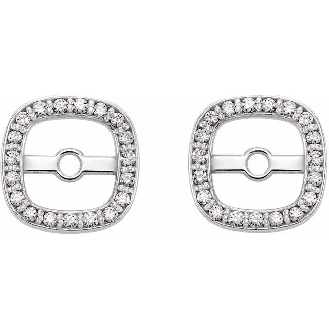 .08 CTW Natural Diamond Halo-Style Earring Jackets