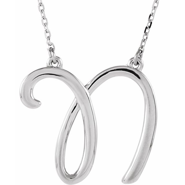 Script Initial A Necklace