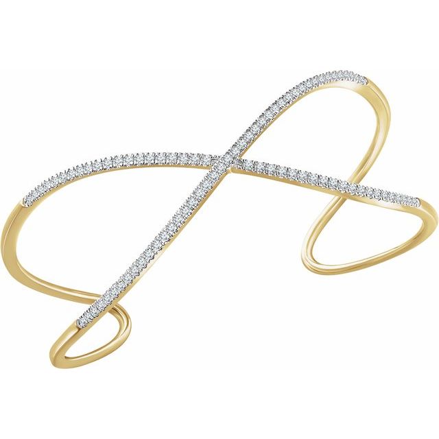 3/4 CTW Natural Diamond Criss-Cross Cuff Bracelet