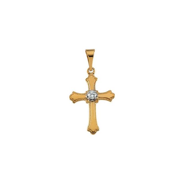 .03 CT Natural Diamond Cross Necklace