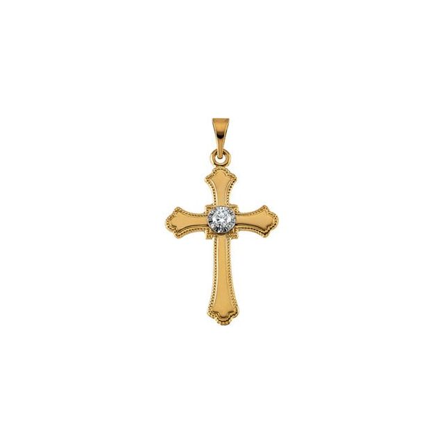 .03 CT Natural Diamond Cross Necklace