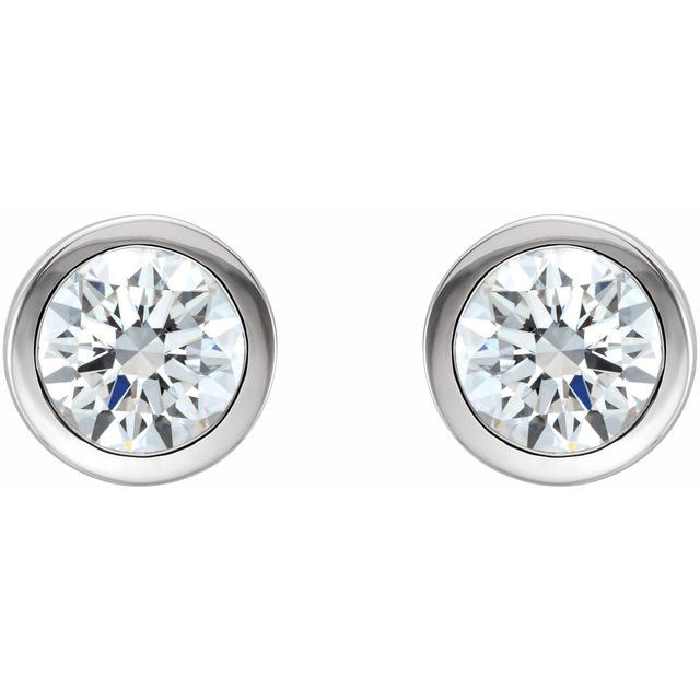 Round 1 CTW Natural Diamond Bezel-Set Earrings