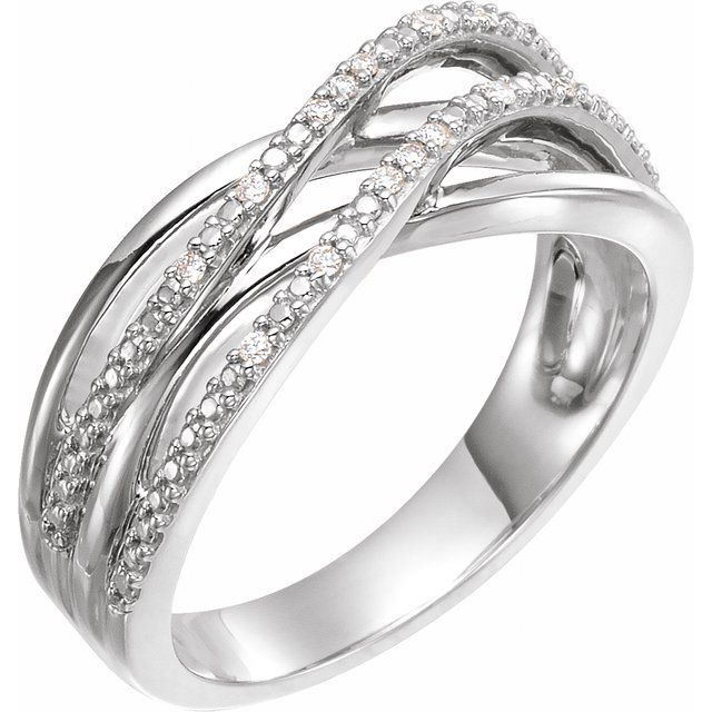 .06 CTW Natural Diamond Criss-Cross Ring