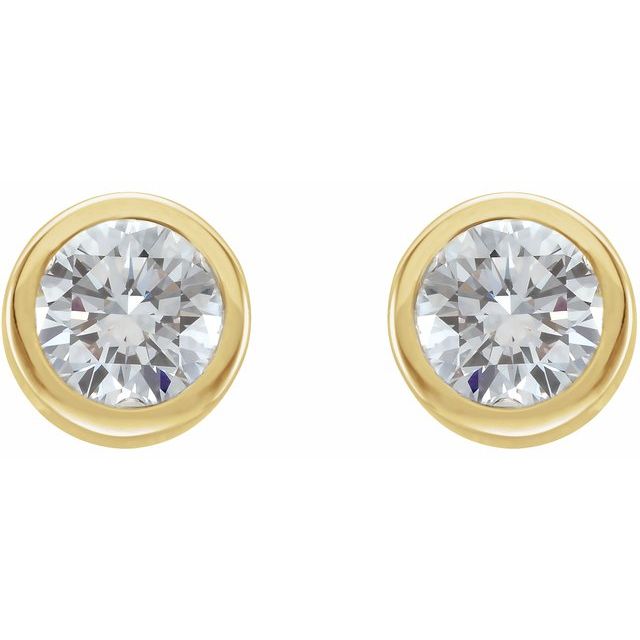 Round 1/2 CTW Natural Diamond Bezel-Set Earrings